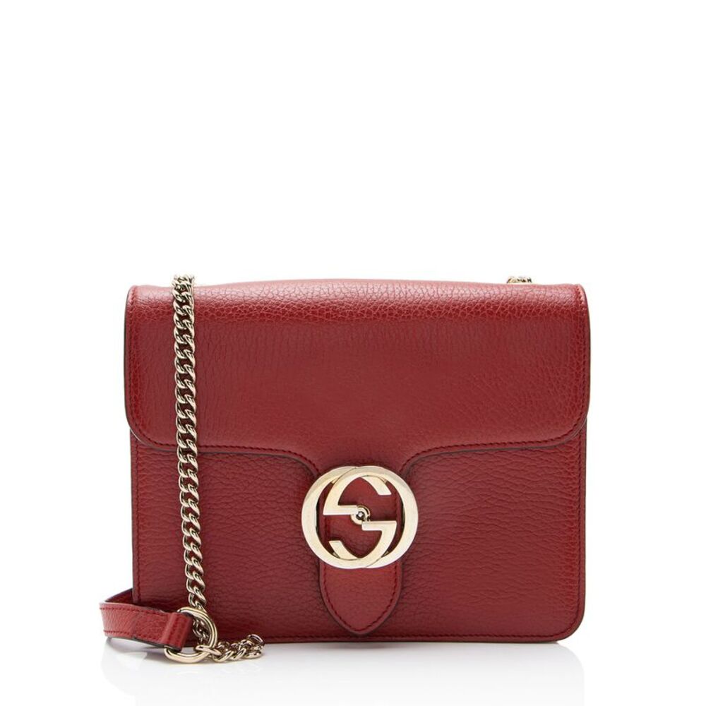 Gucci Grained Calfskin Interlocking G Small Shoulder Bag
